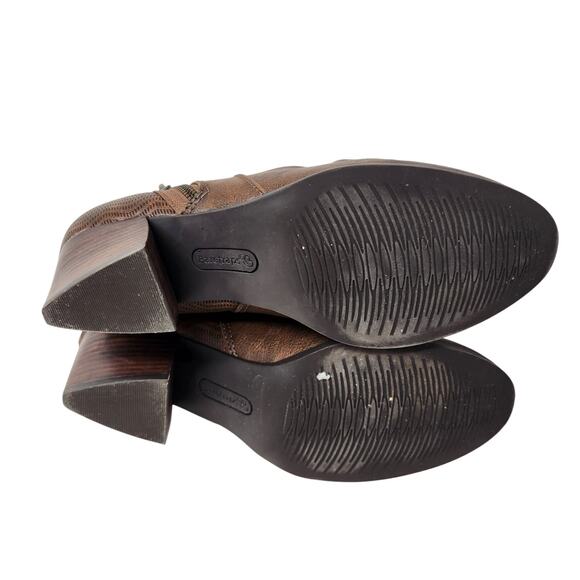 Baretraps Faux Leather Vegan Langley Ankle Boots Brown Side Zip Size 10 M - Picture 7 of 8